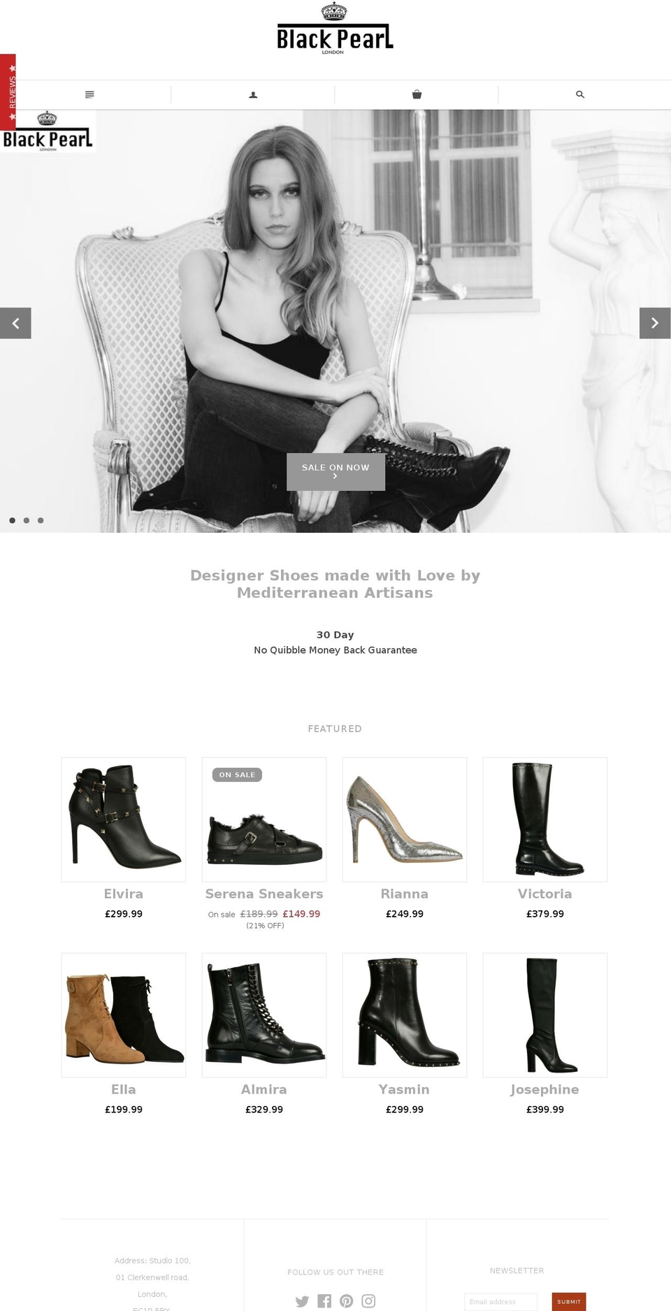 blackpearlshoes.com — Shopify storefront screenshot
