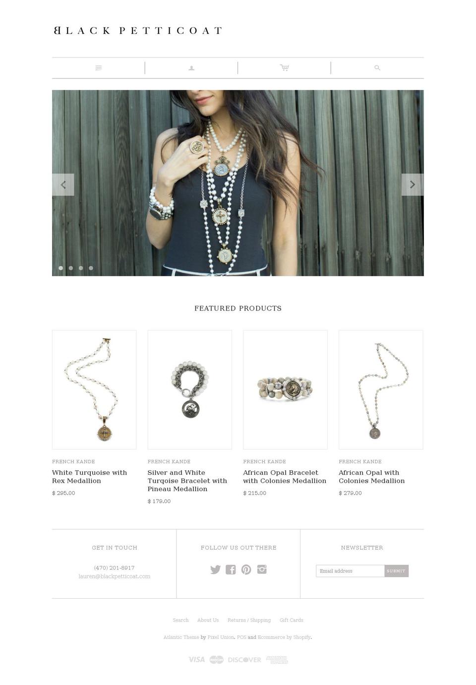 blackpetticoat.com shopify website screenshot