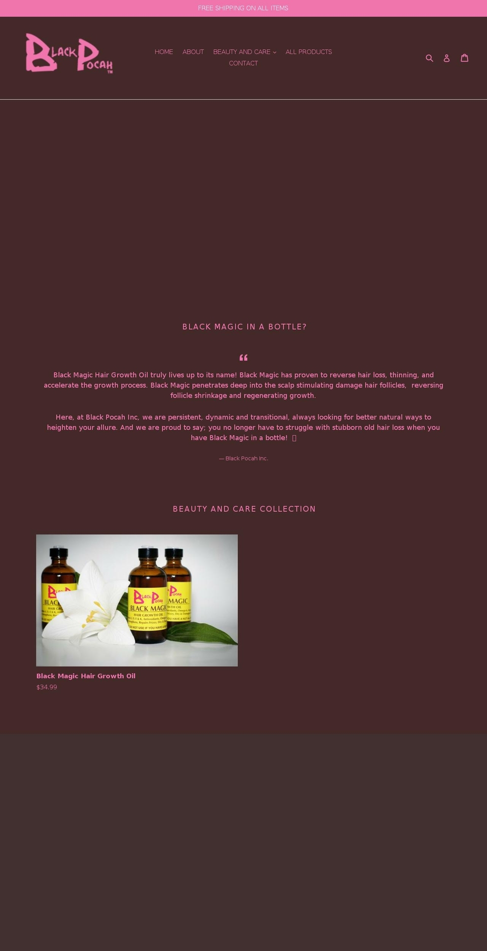 blackpocah.com — Shopify storefront screenshot