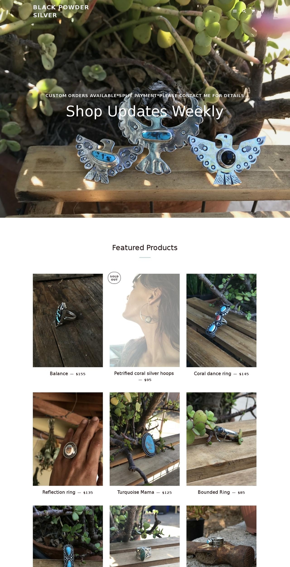 blackpowdersilver.com shopify website screenshot