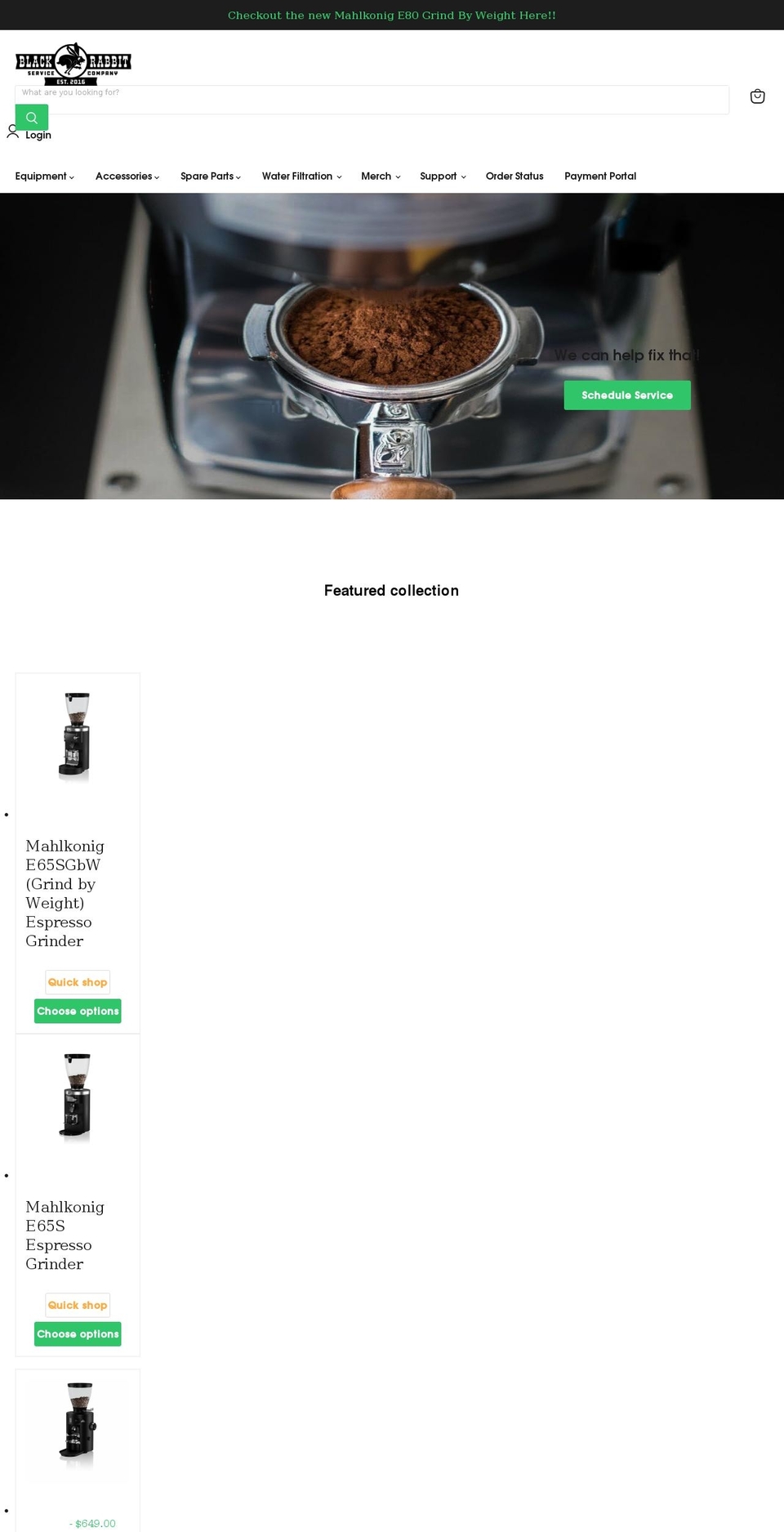 blackrabbitservice.com shopify website screenshot