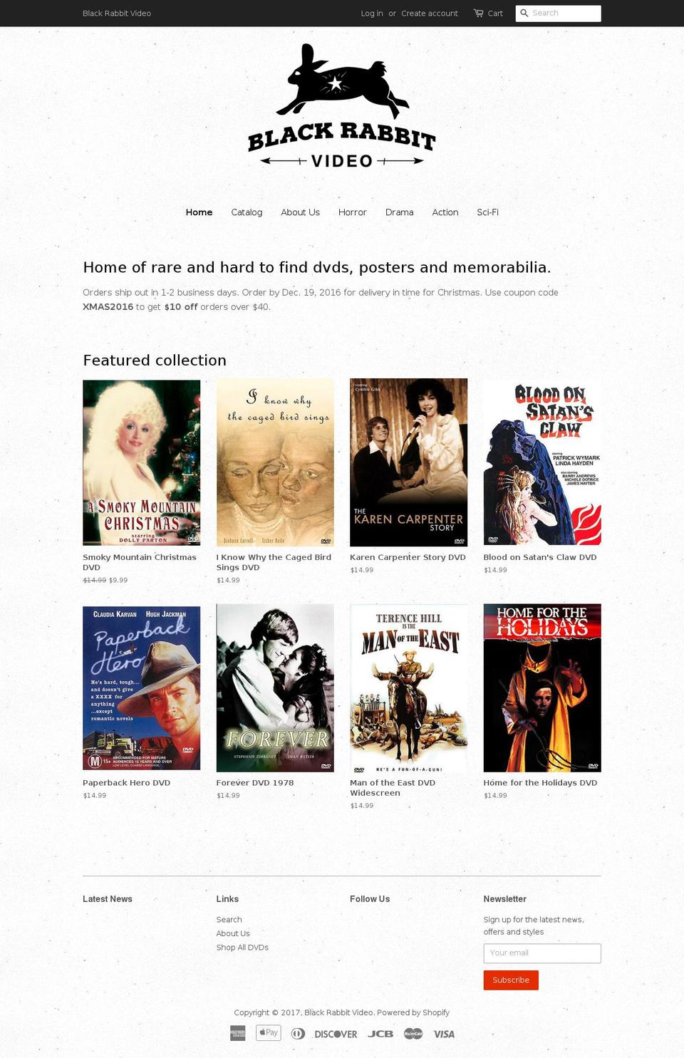 blackrabbitvideo.com shopify website screenshot