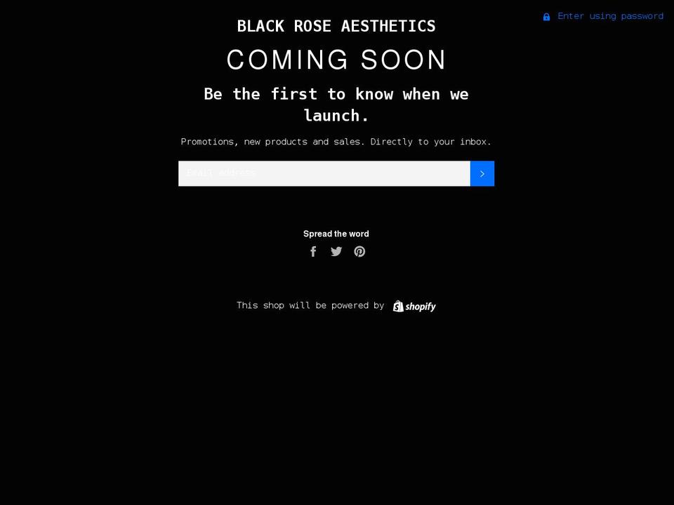 blackroseaesthetics.com shopify website screenshot