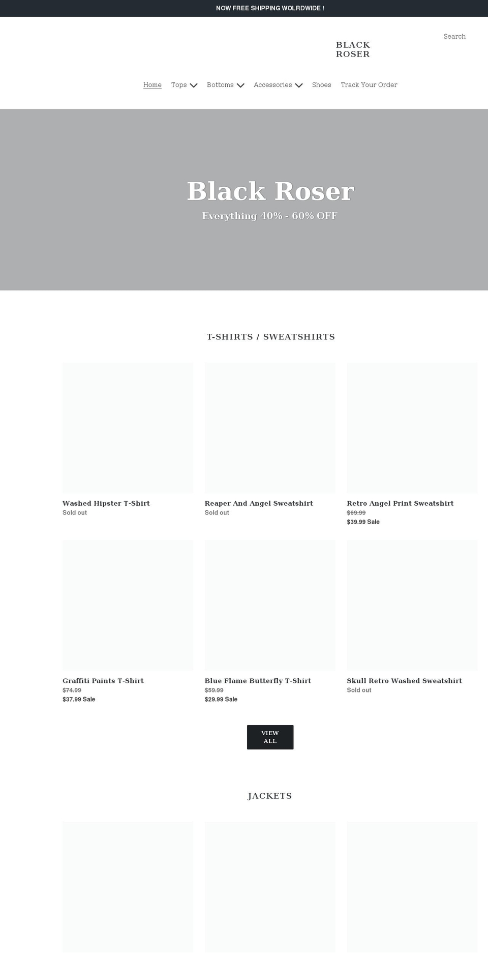 blackroser.com shopify website screenshot