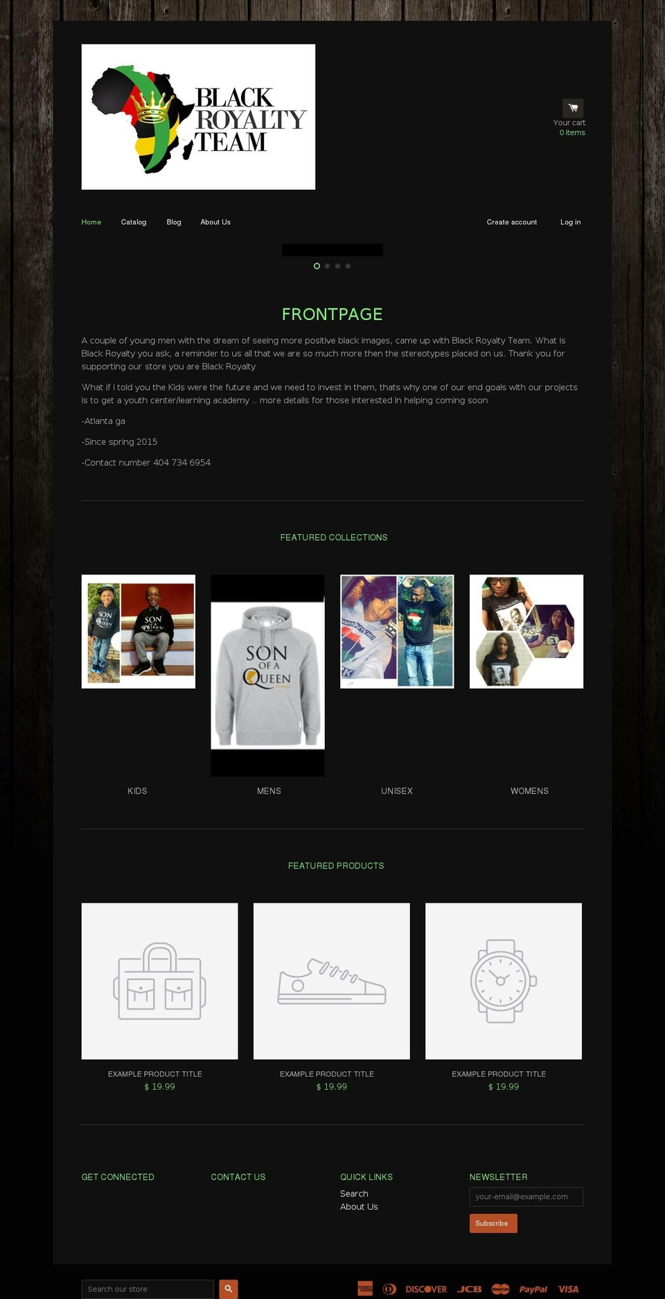 blackroyaltyteam.com shopify website screenshot