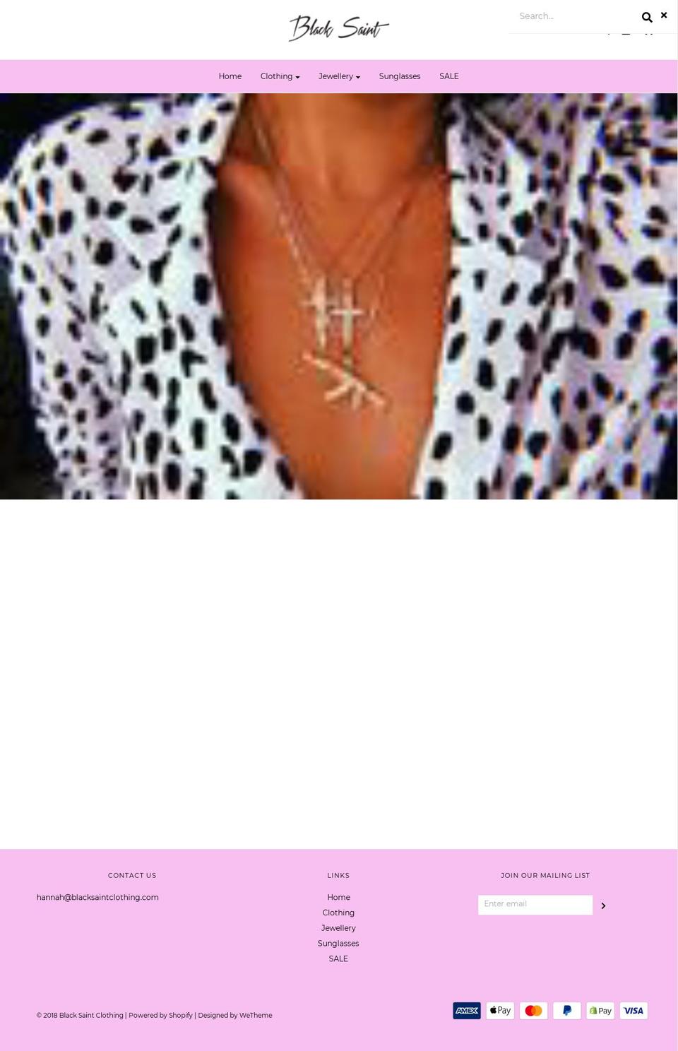 blacksaintclothing.com shopify website screenshot
