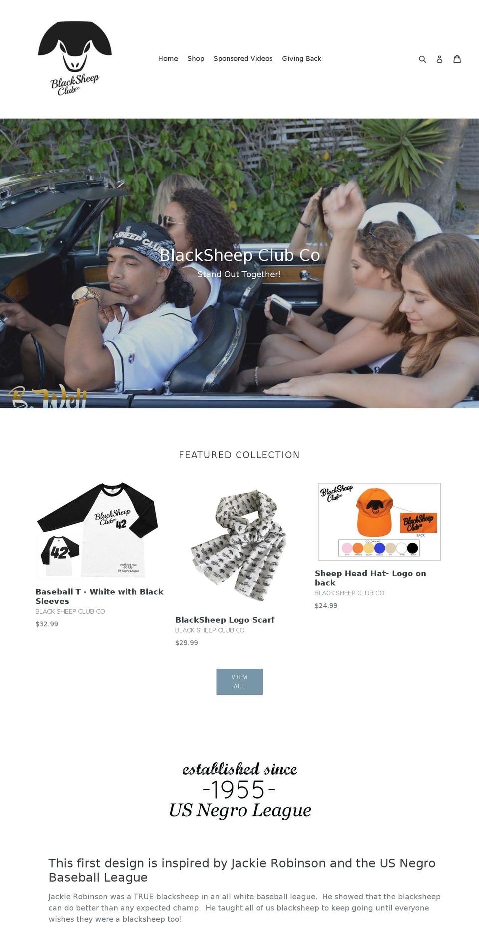 blacksheepclubco.com shopify website screenshot