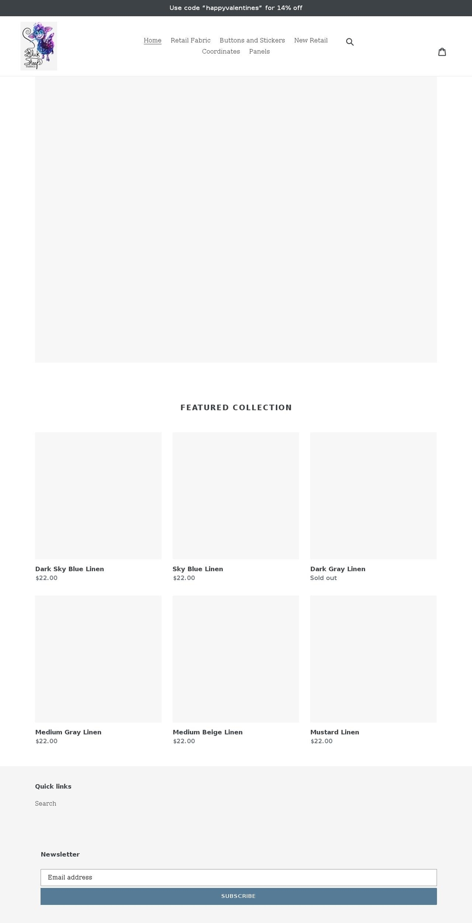 blacksheepfabricsretail.com shopify website screenshot