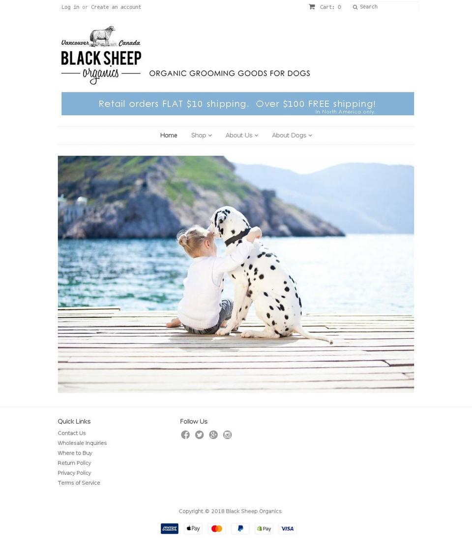 blacksheeporganics.ca shopify website screenshot