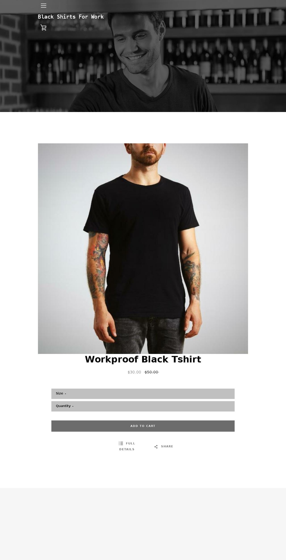 Narrative2 Shopify theme site example blackshirtsforwork.com