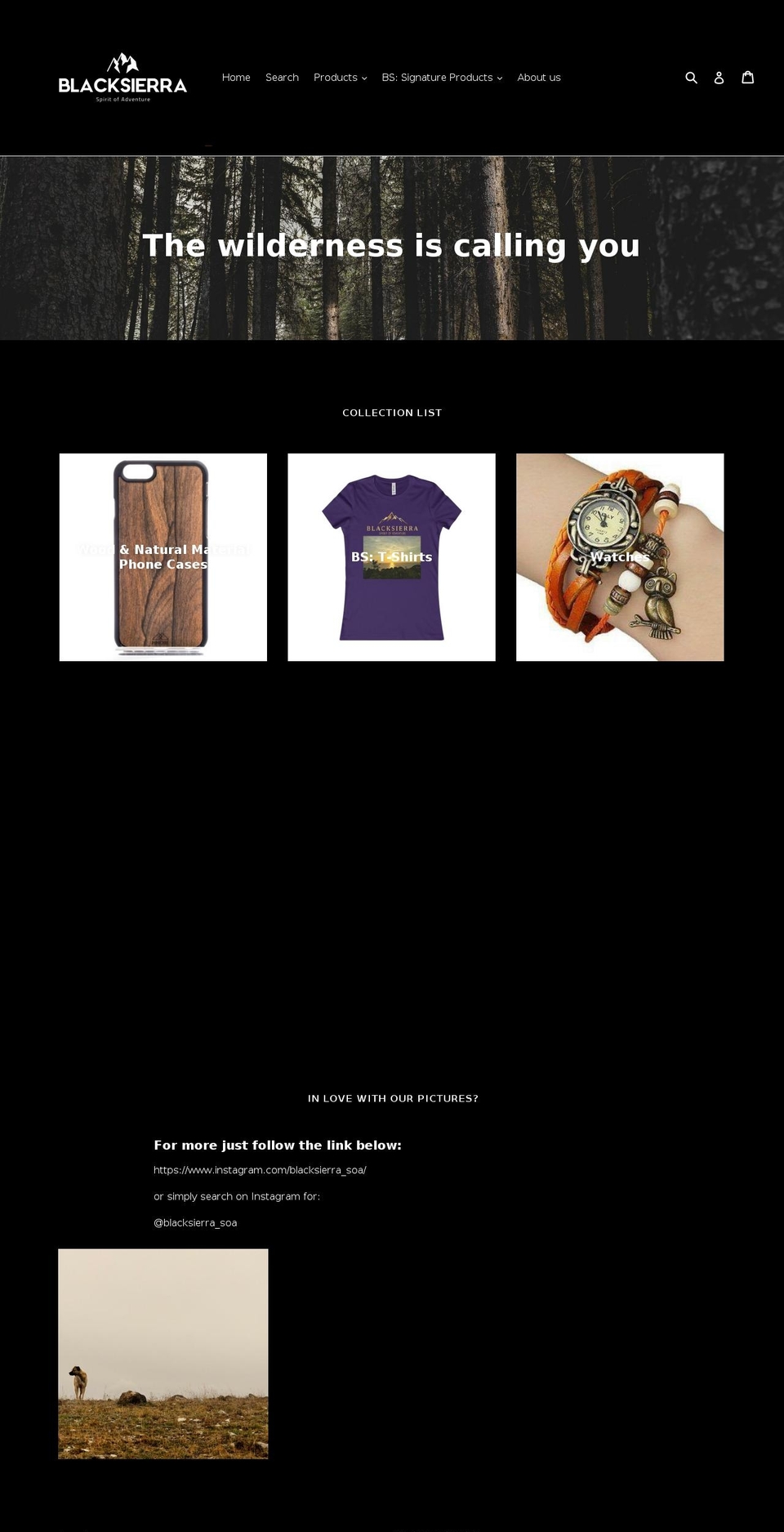blacksierrastore.com — Shopify storefront screenshot