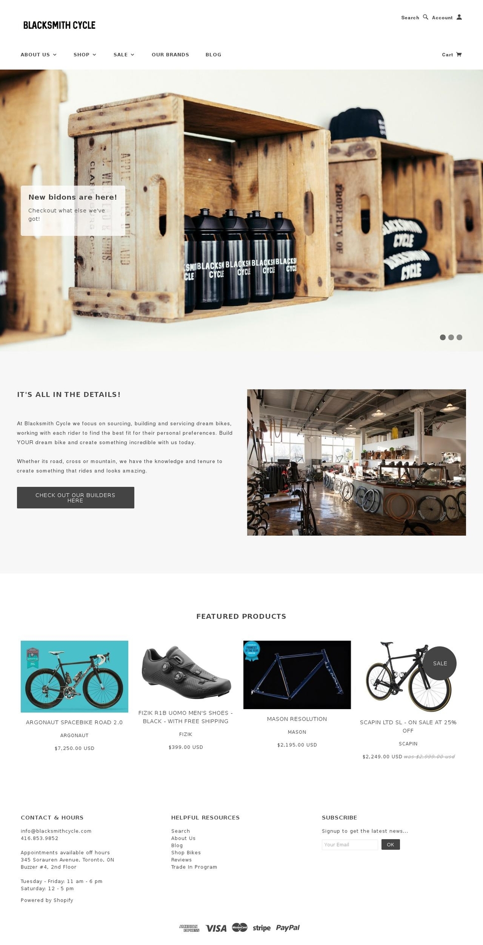 blacksmithcycle.com shopify website screenshot