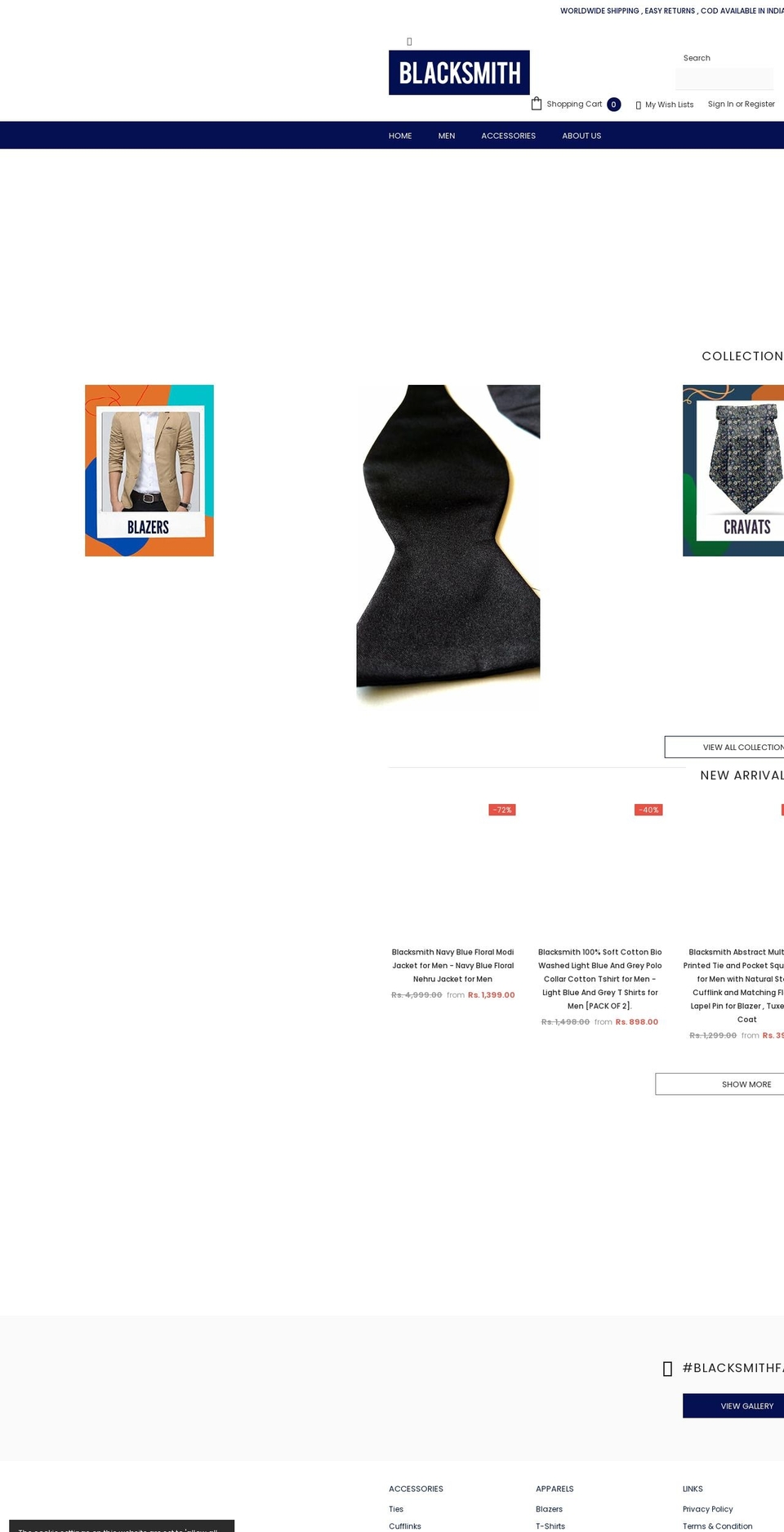 blacksmithfashion.com shopify website screenshot