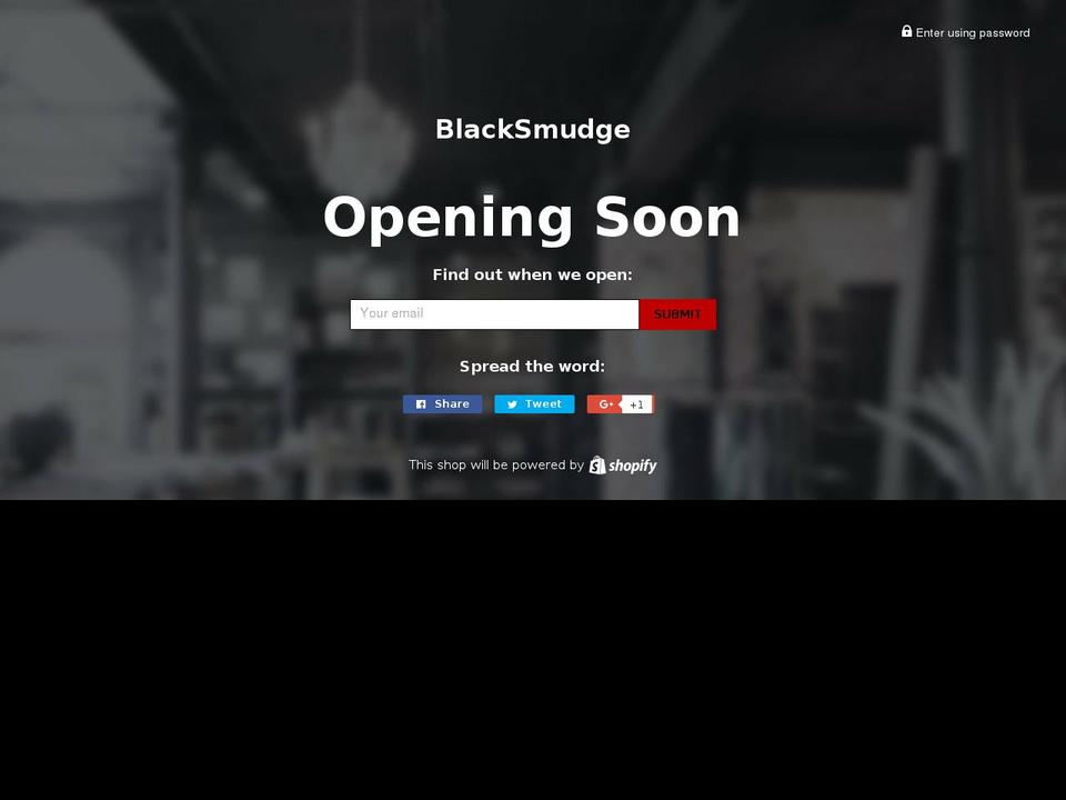 blacksmudge.xyz shopify website screenshot