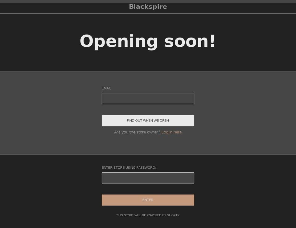 blackspire.net shopify website screenshot