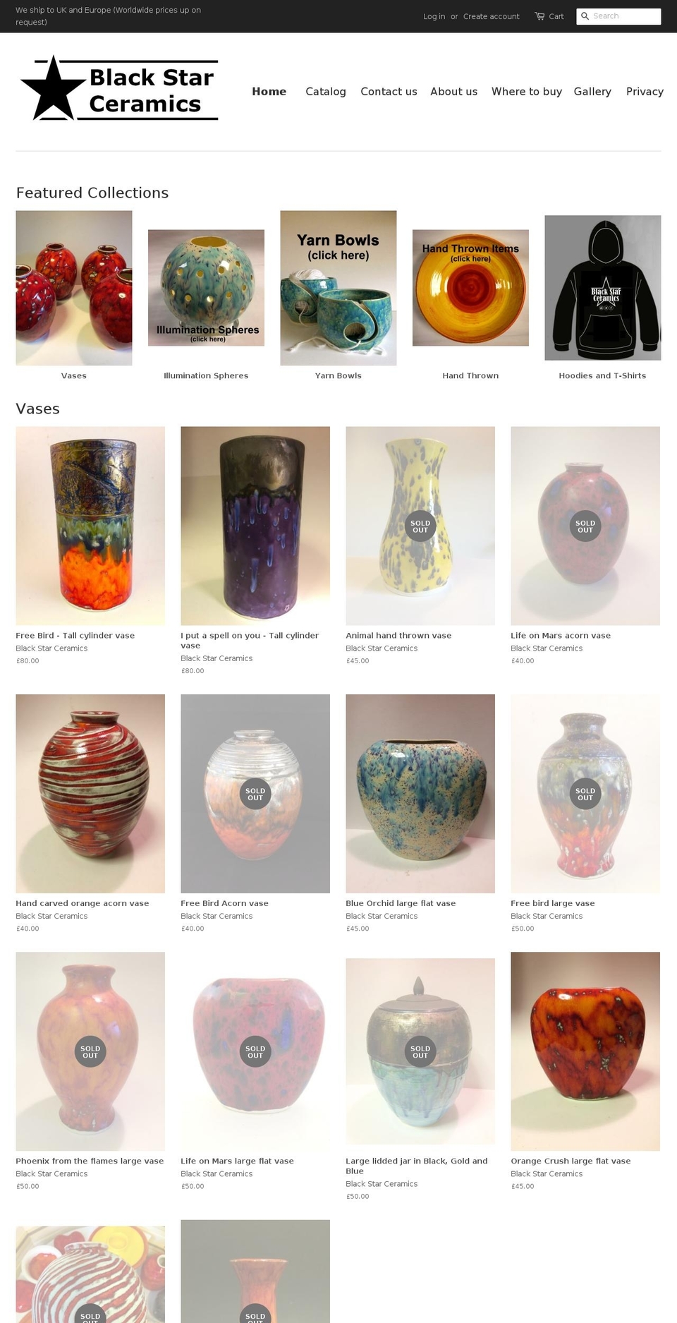 blackstarceramics.com — Shopify storefront screenshot