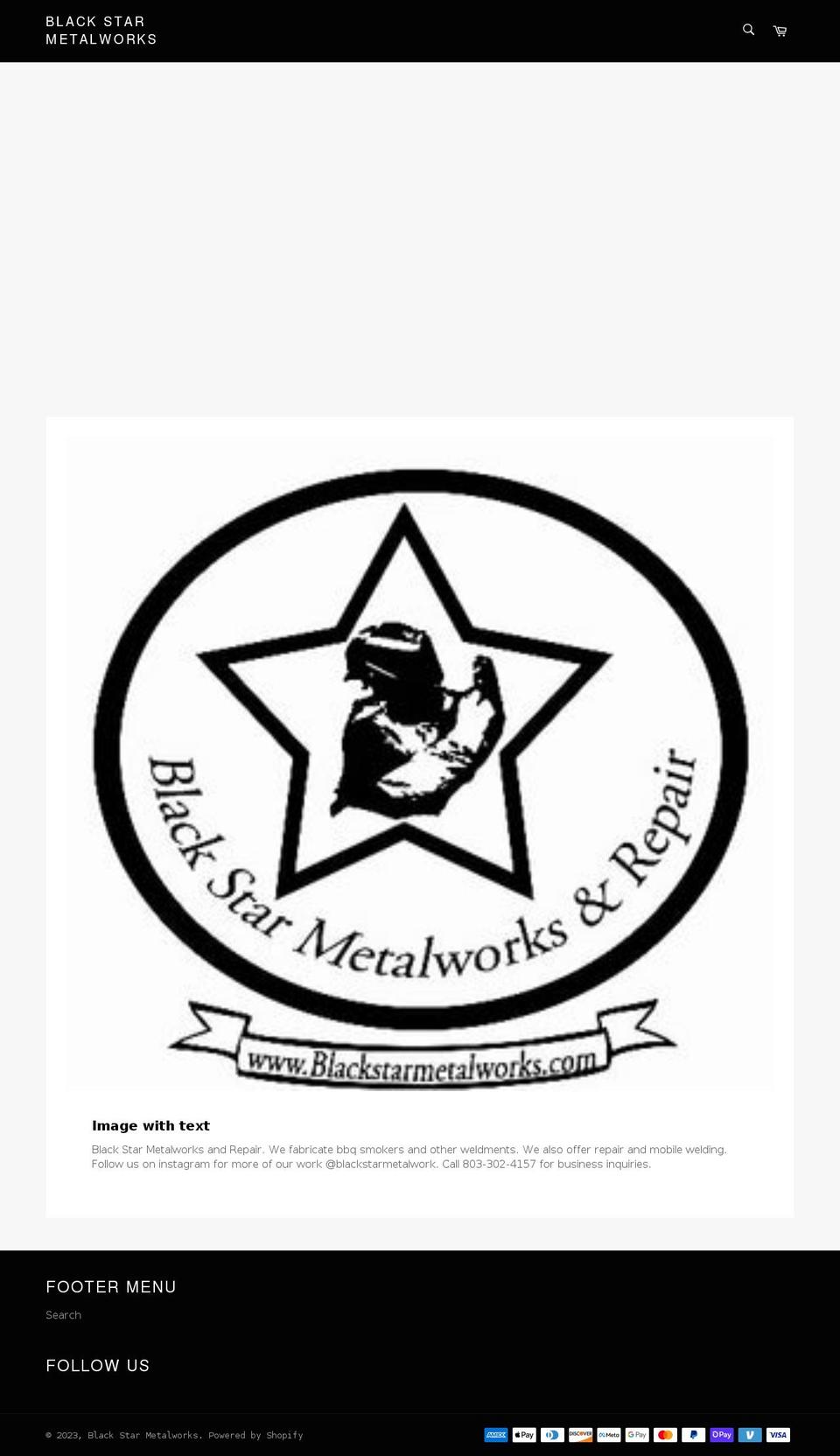 blackstarmetalworks.com shopify website screenshot