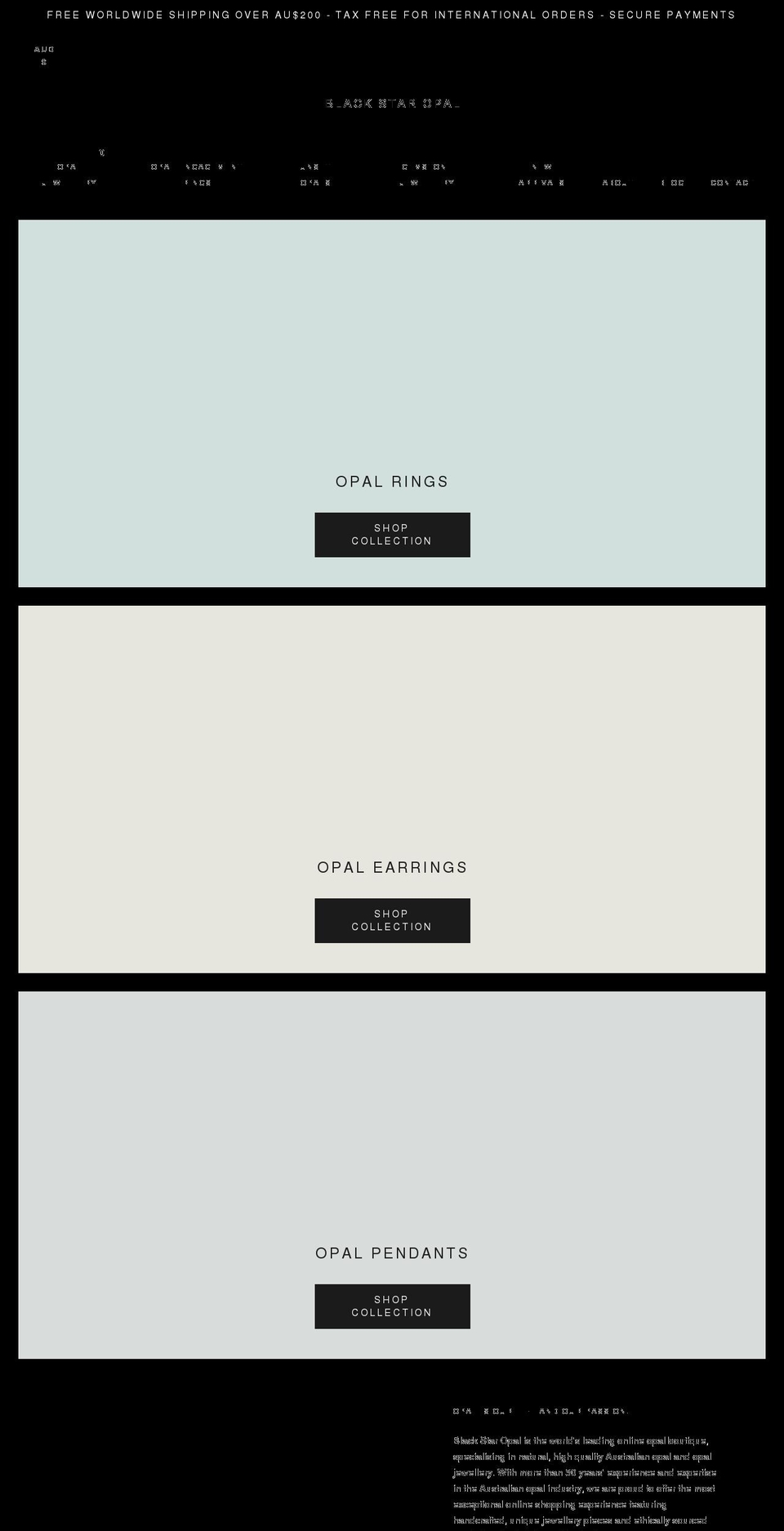 blackstaropal.com shopify website screenshot