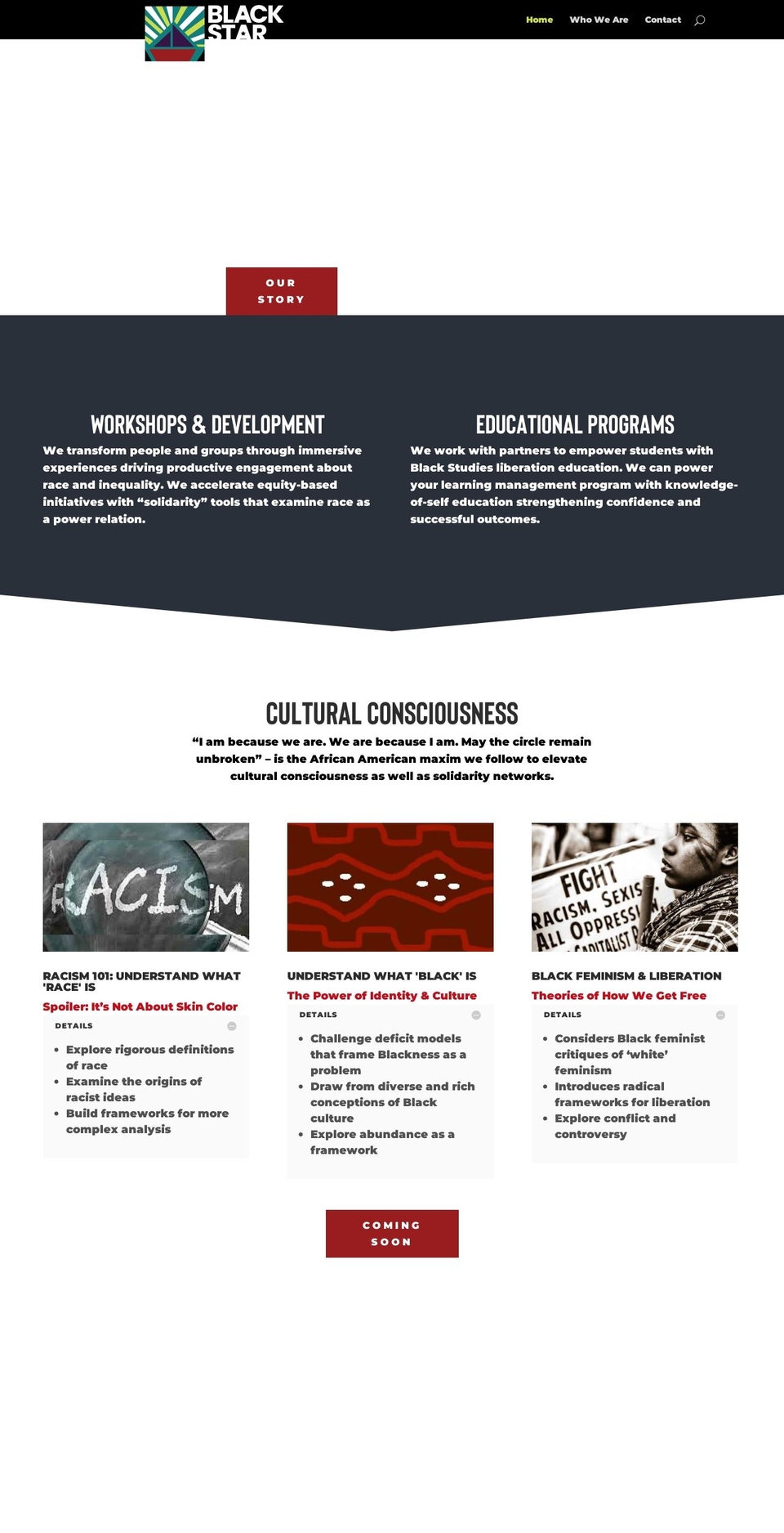 blackstarrising.com shopify website screenshot