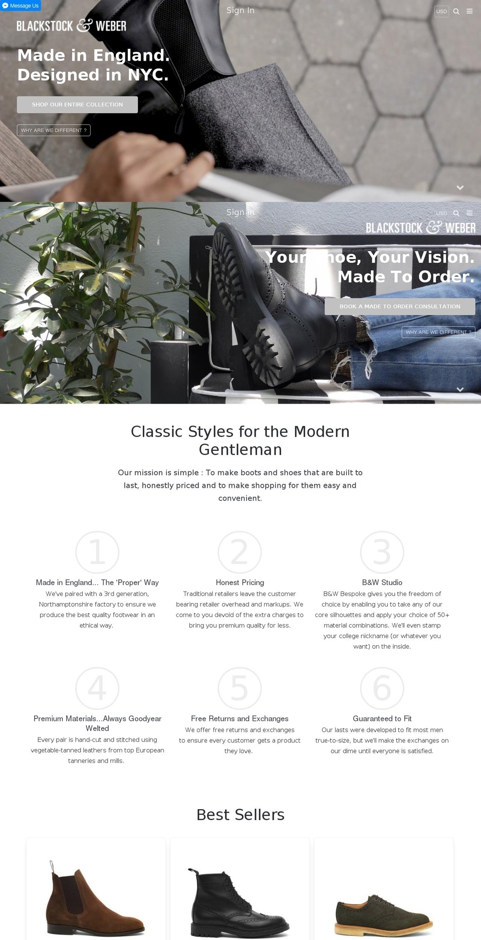 blackstockandweber.com shopify website screenshot