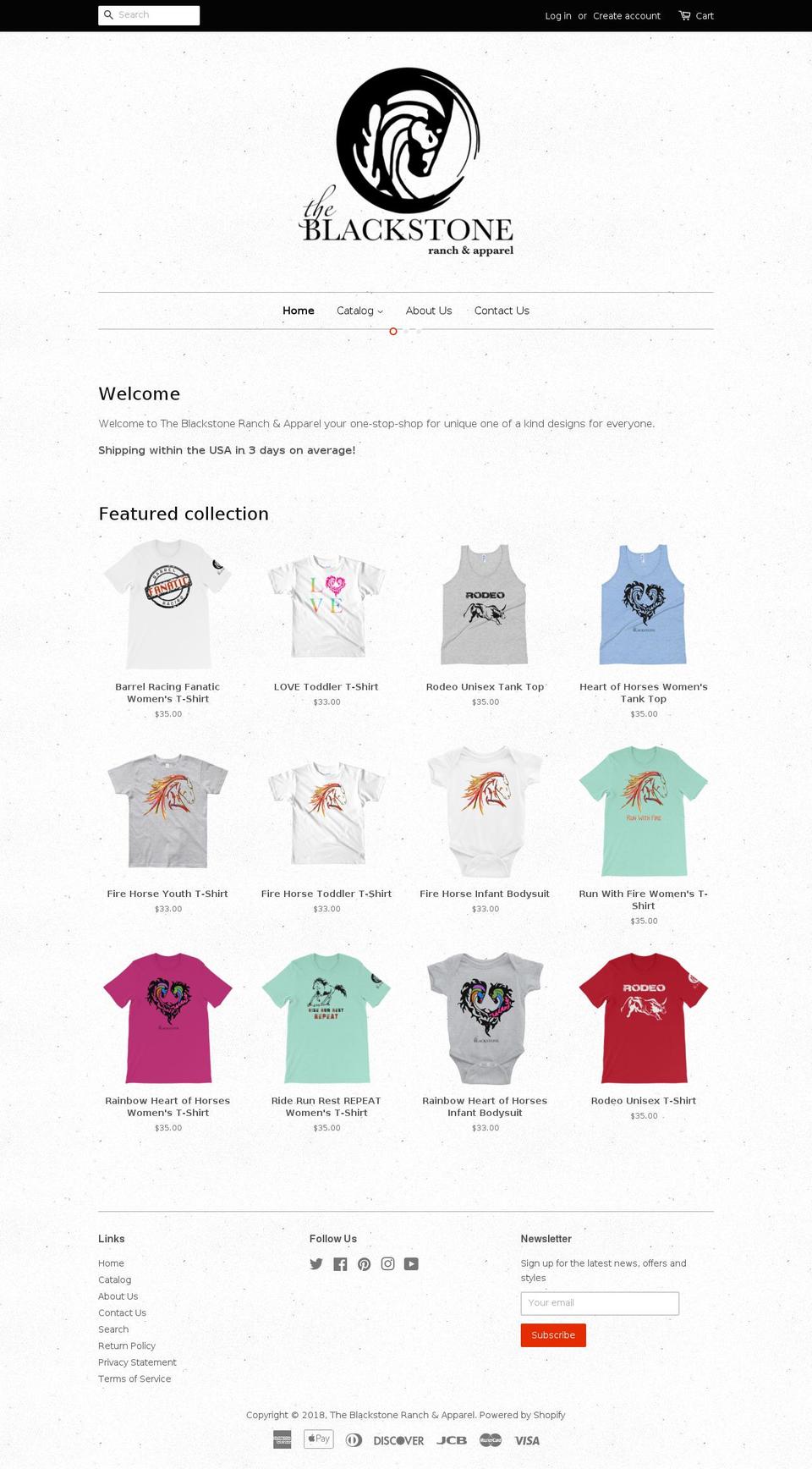 blackstoneapparel.com — Shopify storefront screenshot