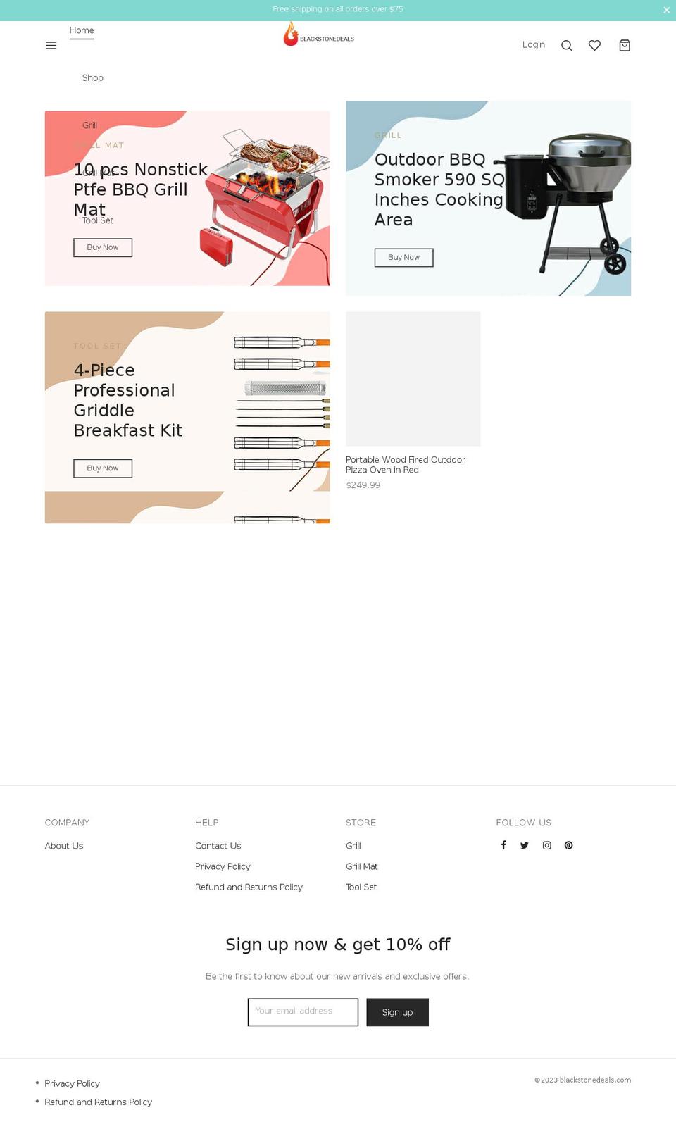 blackstonedeals.com — Shopify storefront screenshot