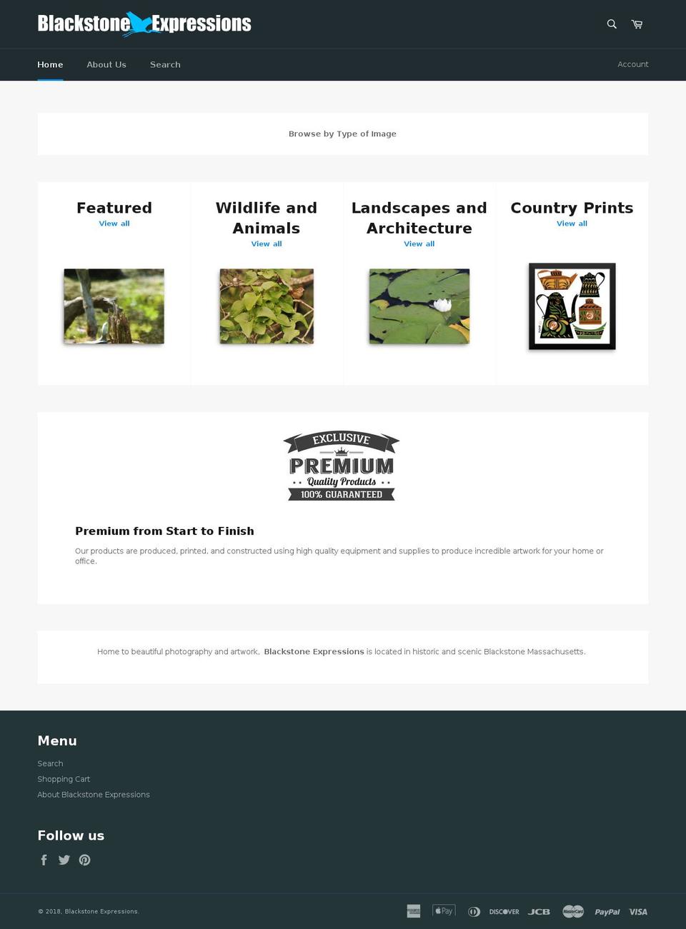 blackstoneexpressions.com — Shopify storefront screenshot