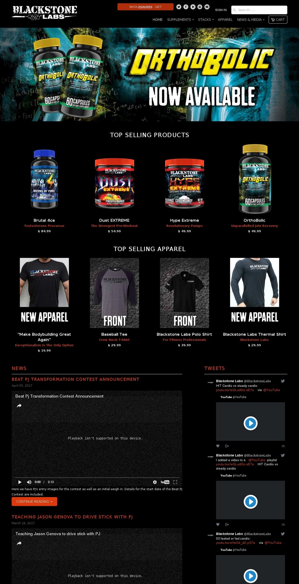 blackstonelabs.co shopify website screenshot