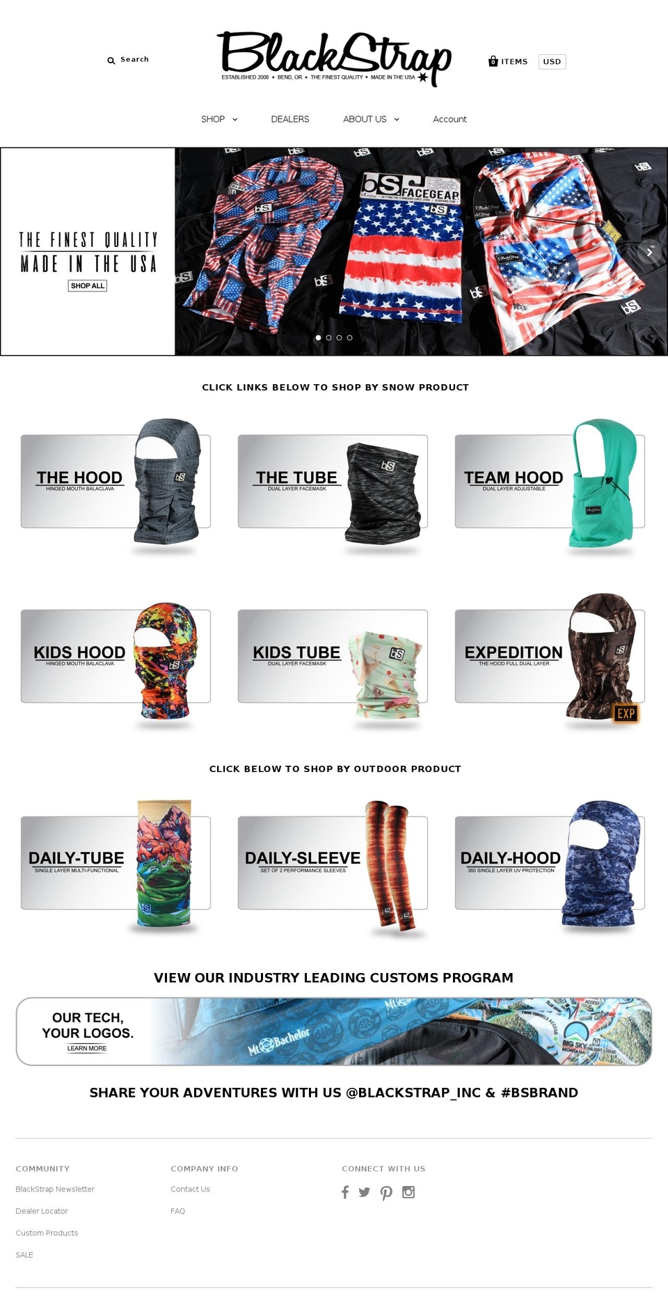 blackstrapindustries.com shopify website screenshot