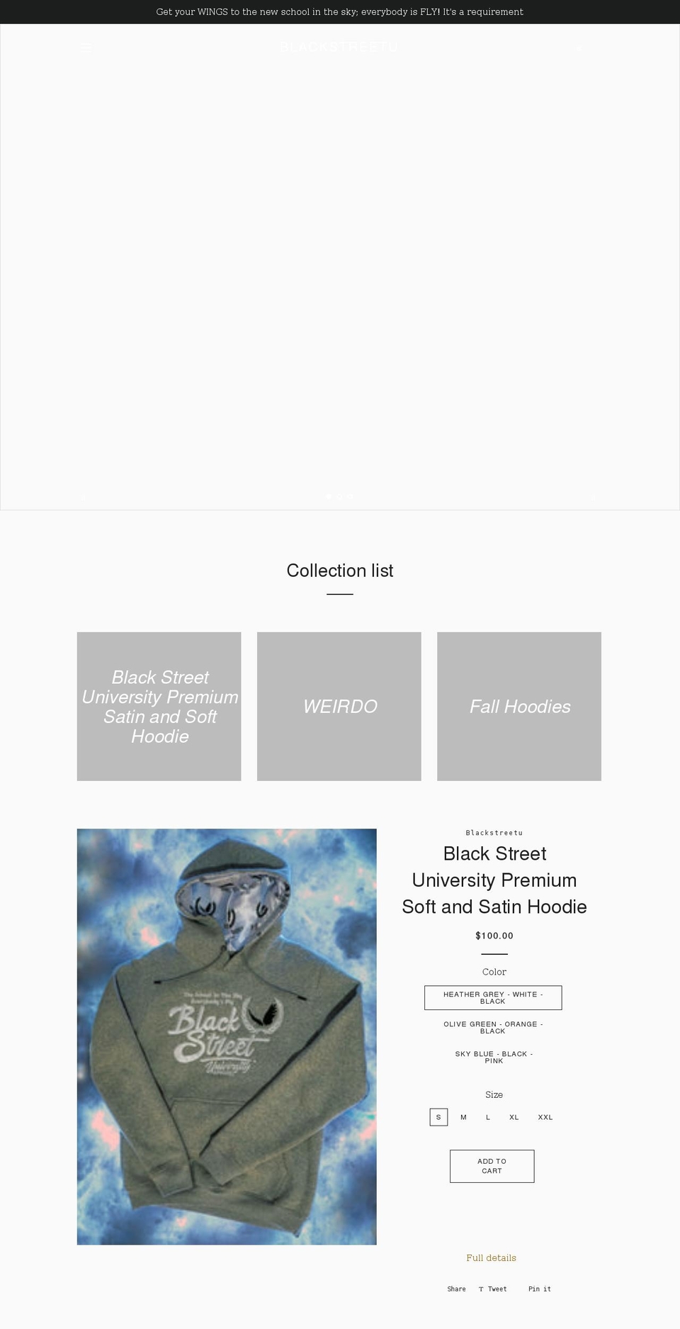 blackstreetuniversity.com shopify website screenshot
