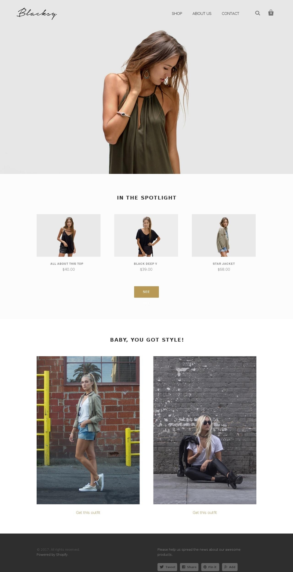 blacksy.com shopify website screenshot