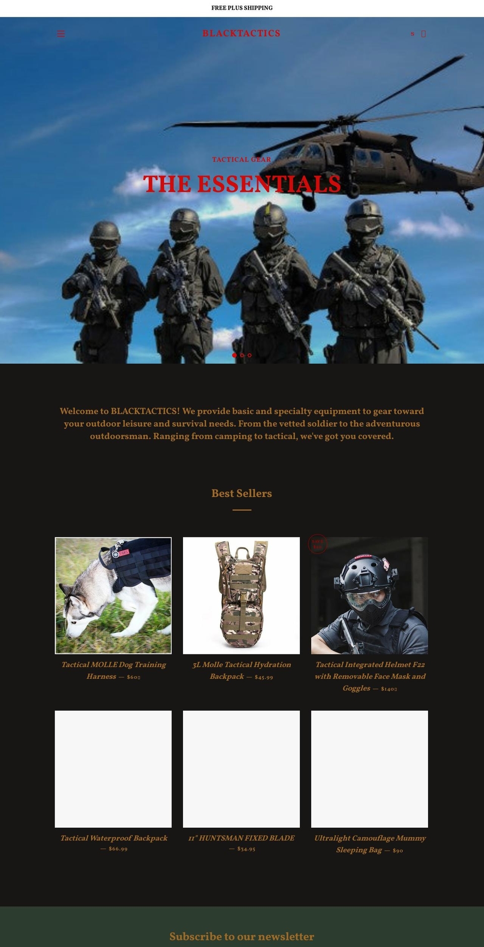 blacktactics.org shopify website screenshot