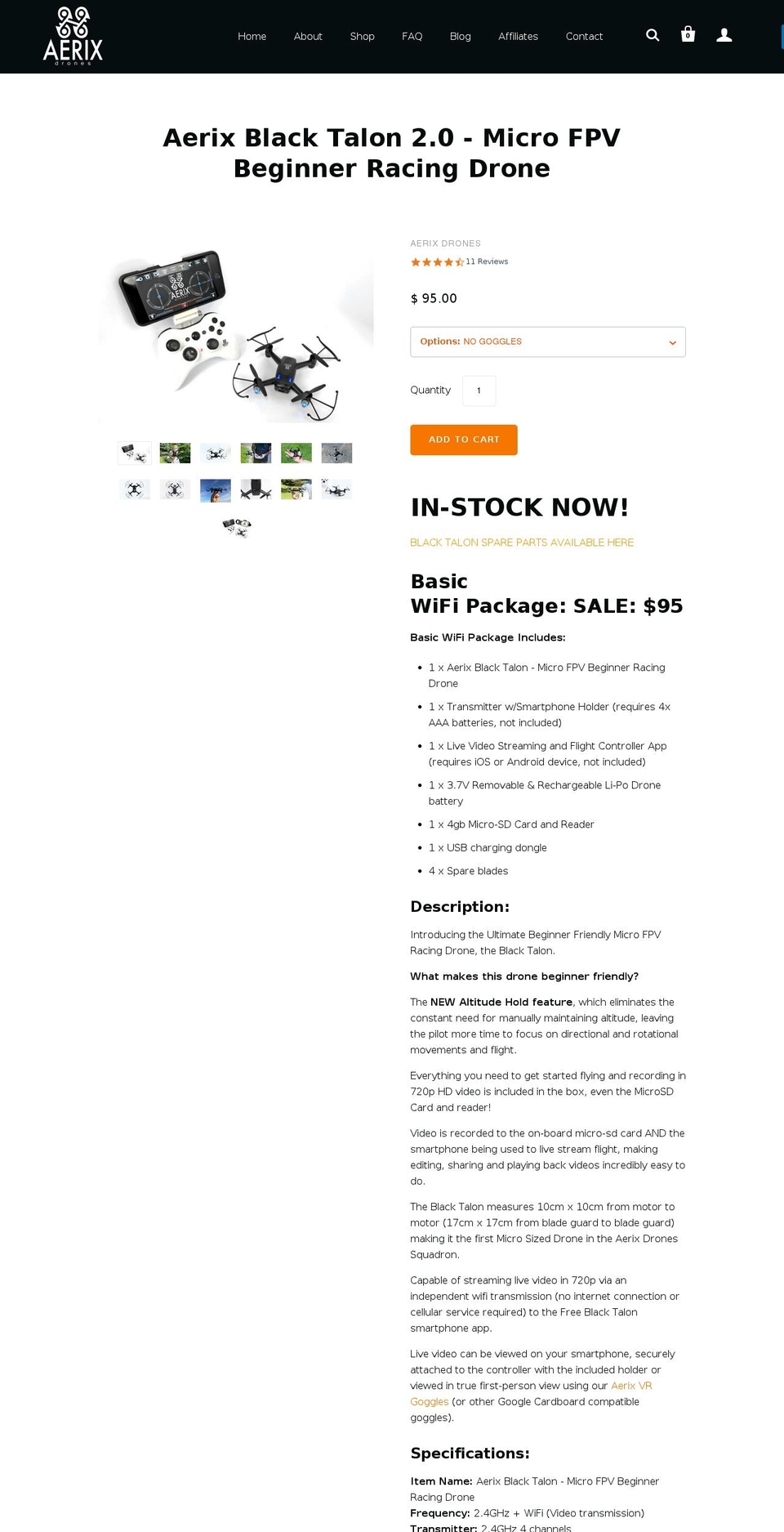 blacktalondrone.com shopify website screenshot