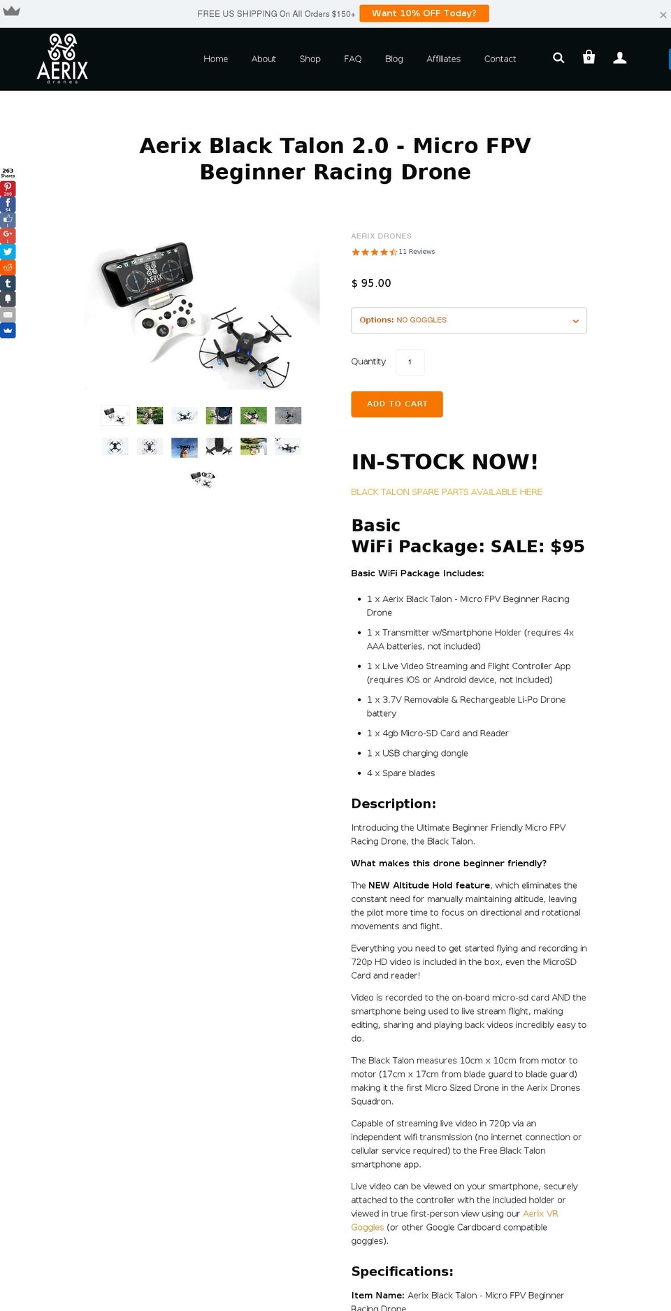 blacktalondrones.com shopify website screenshot