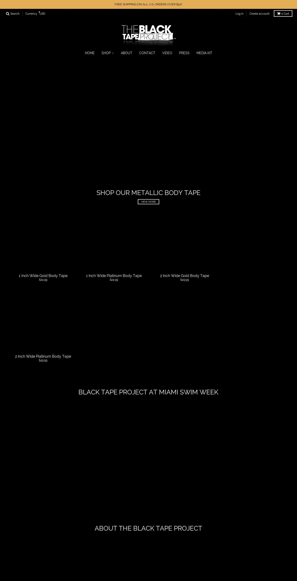 blacktapeproject.com shopify website screenshot