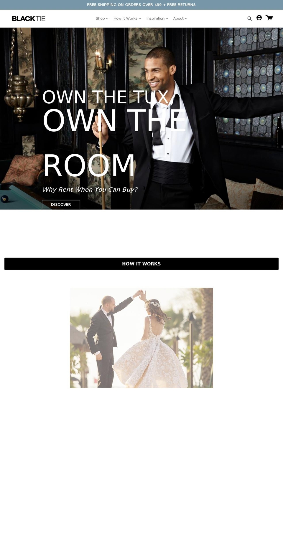 blacktie.com shopify website screenshot