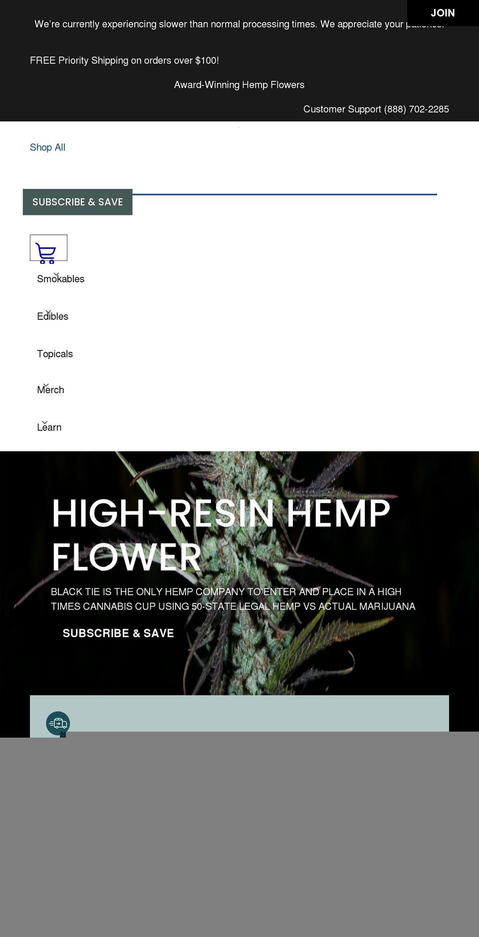 blacktiecbd.net shopify website screenshot