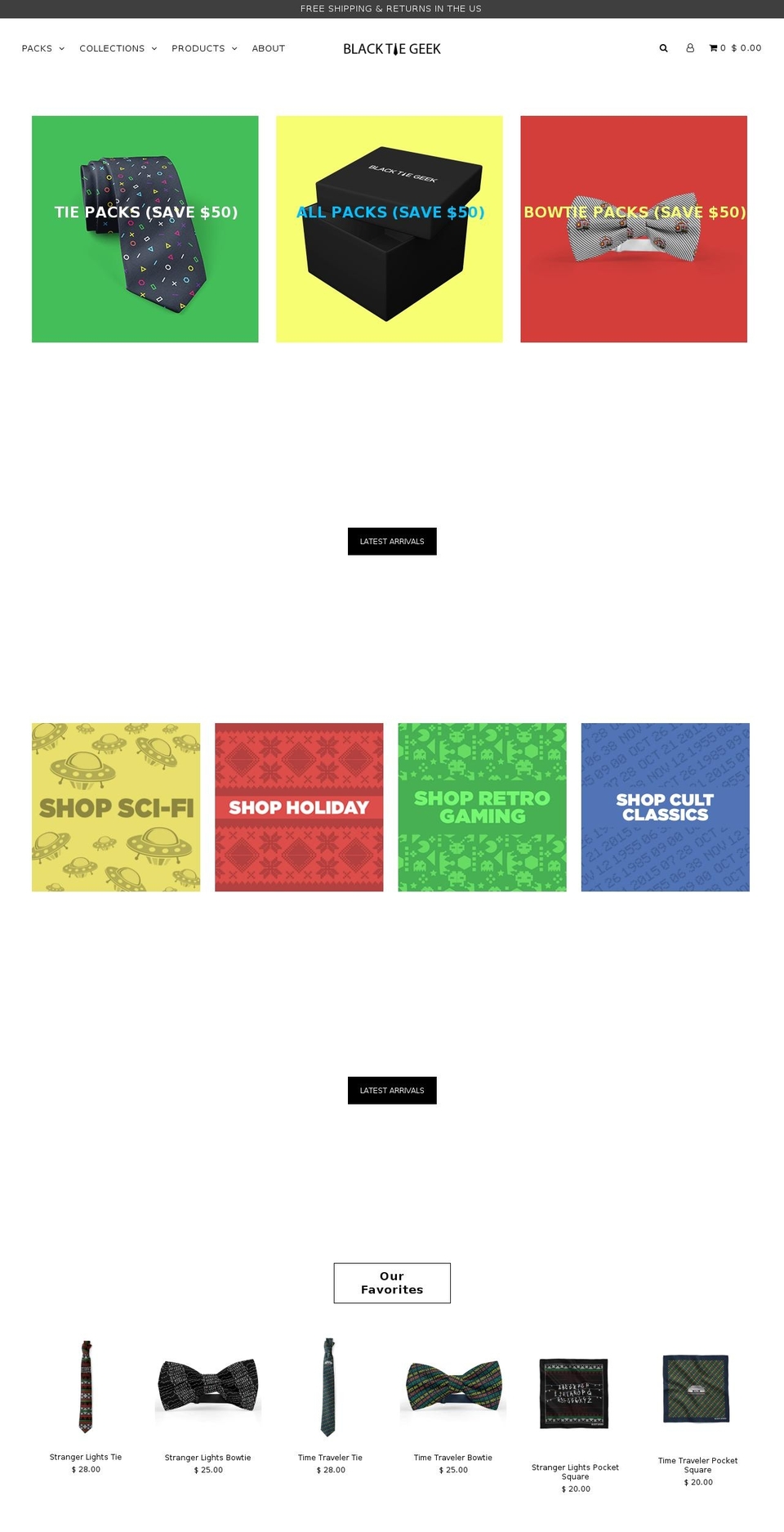 blacktiegeek.com — Shopify storefront screenshot