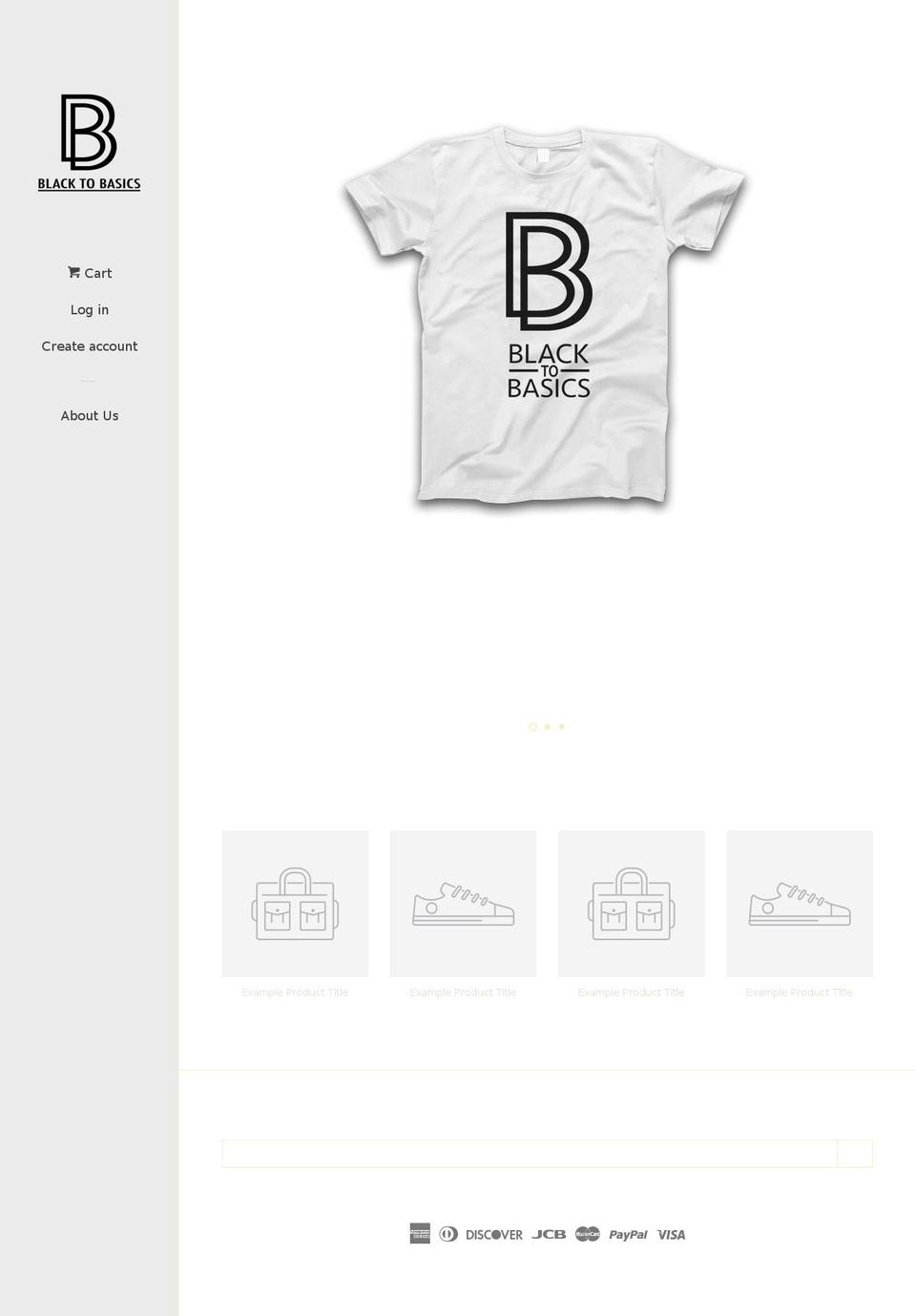 blacktobasicsinc.com shopify website screenshot