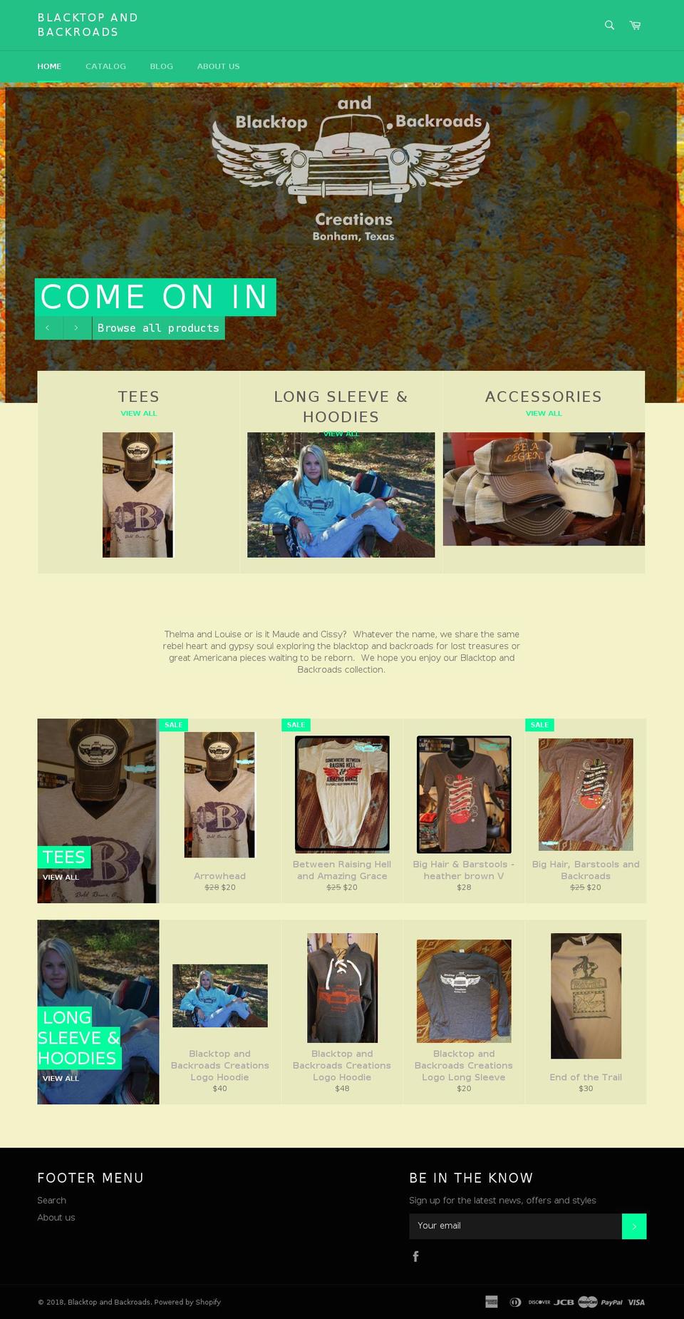 blacktopandbackroads.com shopify website screenshot