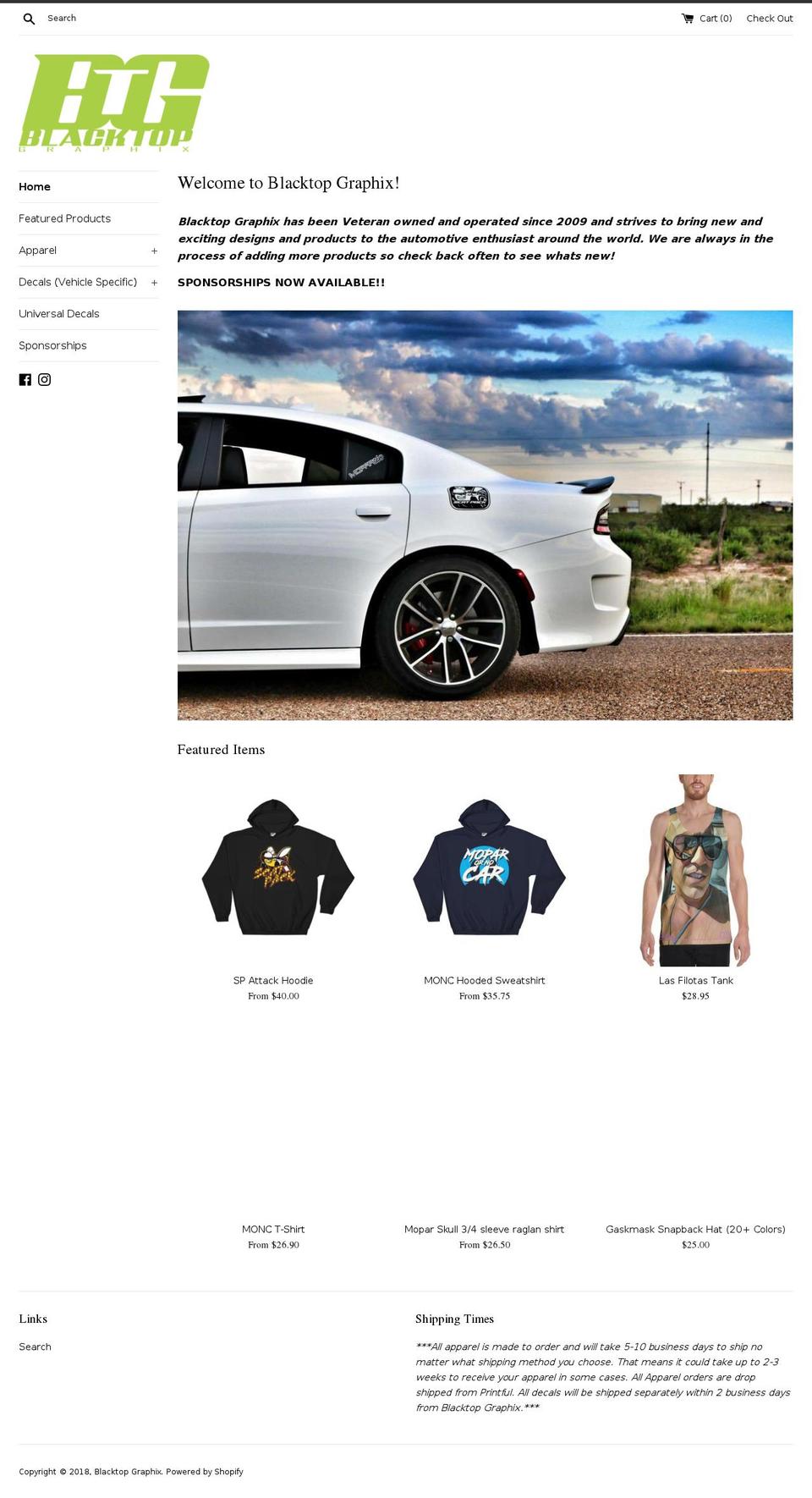 blacktopgraphix.com — Shopify storefront screenshot