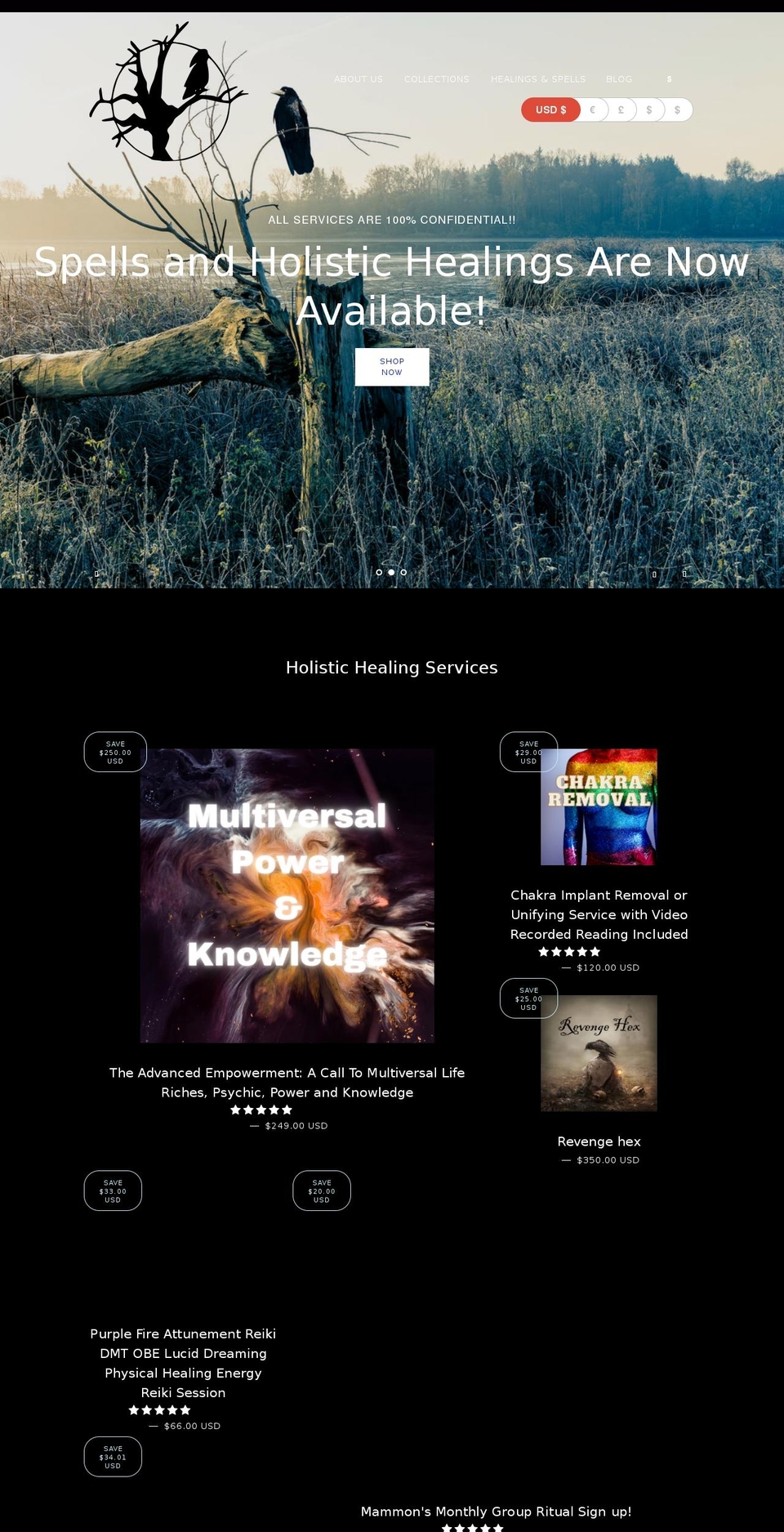 blacktreeblueraven.com shopify website screenshot
