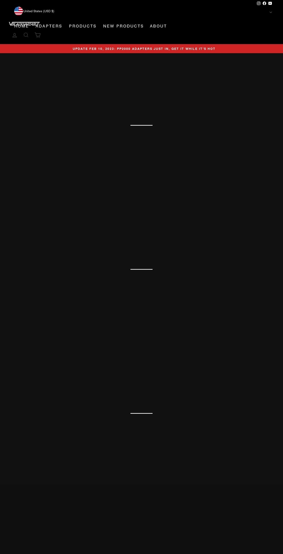 blackvariable.com — Shopify storefront screenshot