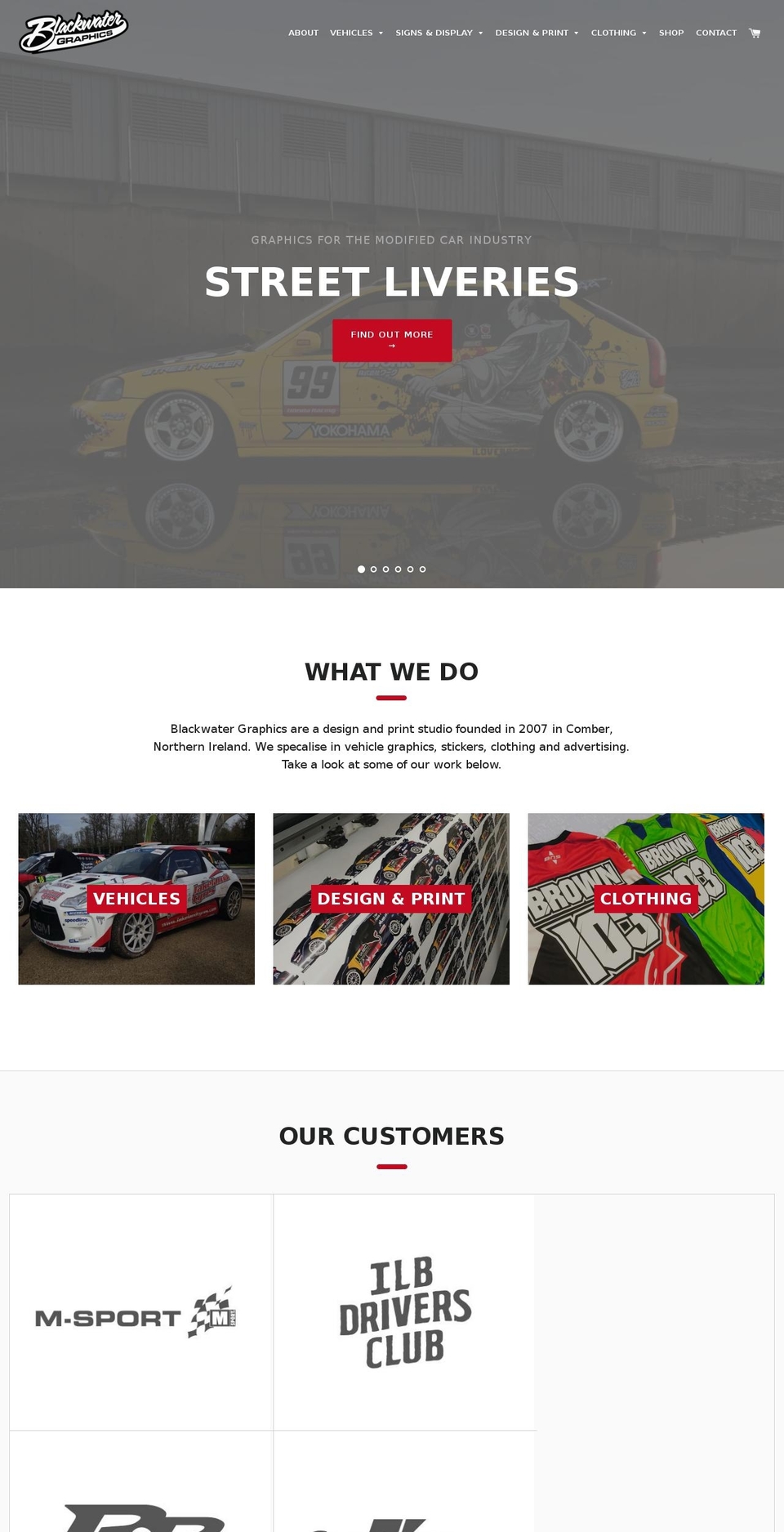 blackwatergraphics.com shopify website screenshot