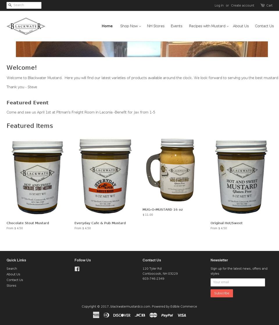 blackwatermustardco.com shopify website screenshot