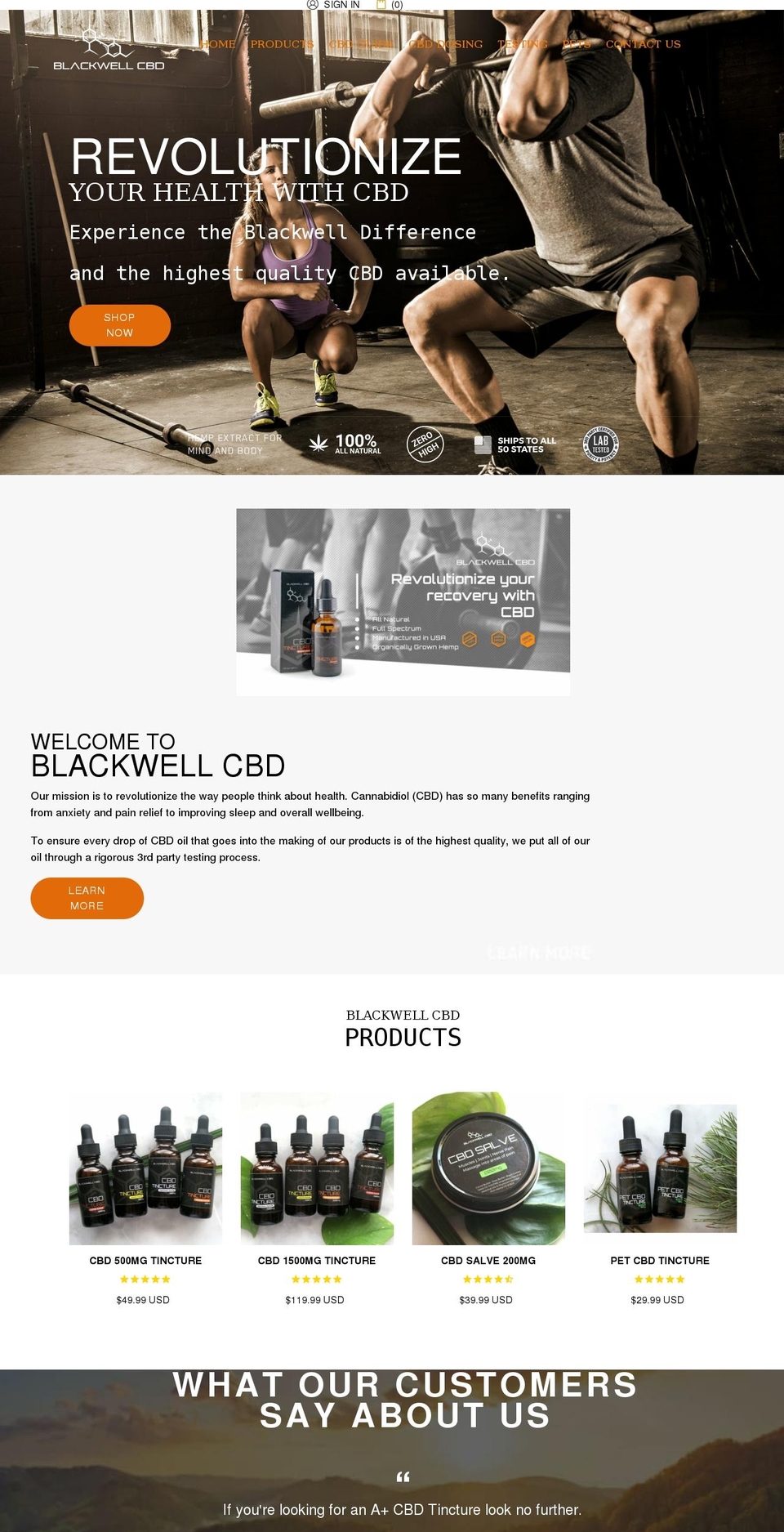 blackwellcbd.com — Shopify storefront screenshot
