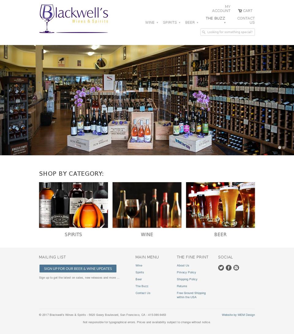 Launch Shopify theme site example blackwellswines.com