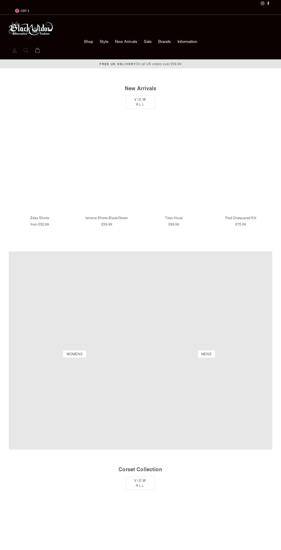 blackwidowlondon.com shopify website screenshot