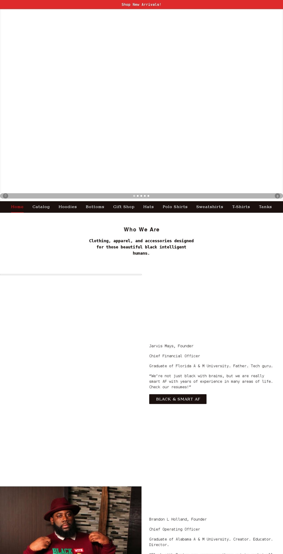 blackwithbrains.com shopify website screenshot