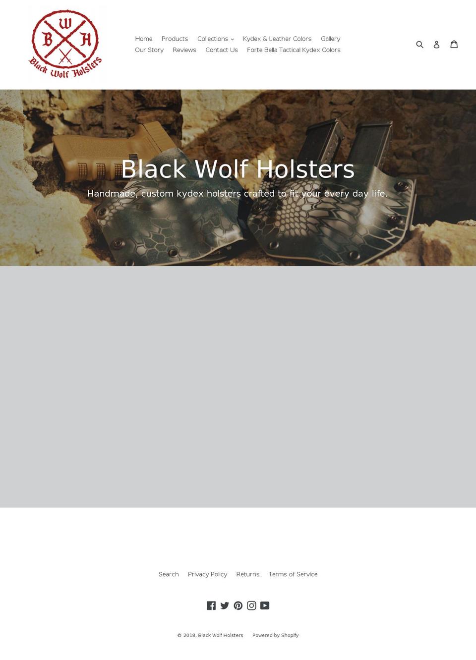 blackwolfholsters.com — Shopify storefront screenshot